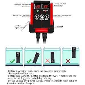 Knoijijuo Sommergibili Acquario riscaldatore, elettronico di Temperatura costante Fish Tank Heater con Display Digitale… Knoijijuo Knoijijuo Sommergibili Acquario riscaldatore, elettronico di Temperatura costante Fish Tank Heater con Display Digitale…