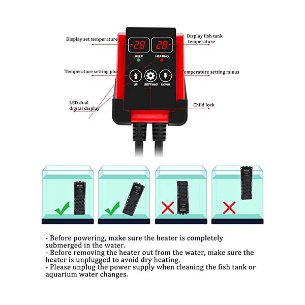 Knoijijuo Sommergibili Acquario riscaldatore, elettronico di Temperatura costante Fish Tank Heater con Display Digitale… Knoijijuo Knoijijuo Sommergibili Acquario riscaldatore, elettronico di Temperatura costante Fish Tank Heater con Display Digitale…