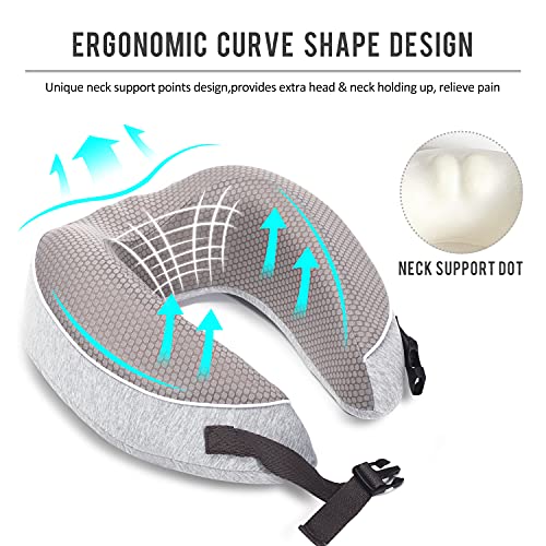 Travel Pillow for Airplane Memory Foam Neck Support Travel Pillows