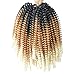 3 Packs Ombre Spring Twist Hair 8 inch Crochet Braids Kanekalon Synthetic Hair Extensions Braiding Hair Kinky Curly Twist