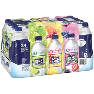 Deer Park Sparkling Spring Water, Assorted Flavors 16.9 oz, 24 pk. A1