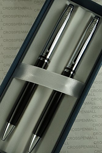 Cross Executive Companion Classic Avatar Tuxedo with extremely polished Appointment , Extremely Polished Chrome cap and appointments and Distinctive Cross Mid Ring signature , Pen & 0.7mm Pencil Set