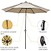 Abba Patio 9ft Patio Umbrella Market Outdoor Table Umbrella with Auto Tilt and Crank for Garden, Lawn, Deck, Backyard & Pool, 8 Sturdy Steel Ribs, Beige