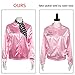 CISSTEC Ladies 1950s Pink Satin Jacket with Neck Scarf T Bird Women Danny Halloween Costume Fancy Dress (Large)