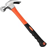 8/16/24oz Straight Rip Fiberglass General Purpose Claw Hammer | with Smooth Face &amp; Non-slip Grip