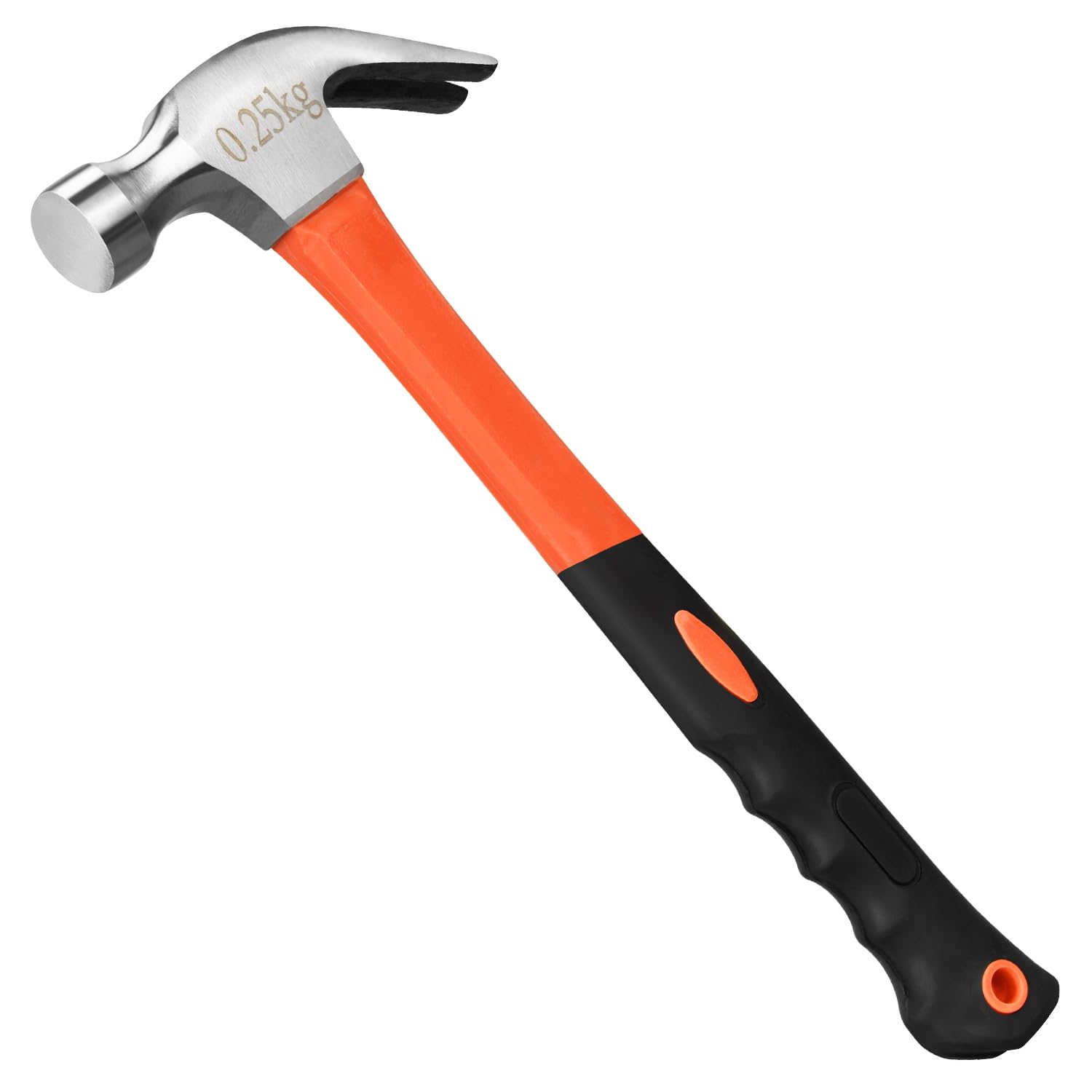 8/16/24oz Straight Rip Fiberglass General Purpose Claw Hammer, with Smooth Face & Non-slip Grip