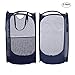 Free Walker Pop Up Laundry Hamper,Foldable Mesh Popup Hamper with Side Pocket and Sturdy Handles for Kids and Adults,Easy To Carry and Stand Up,Pack of 2