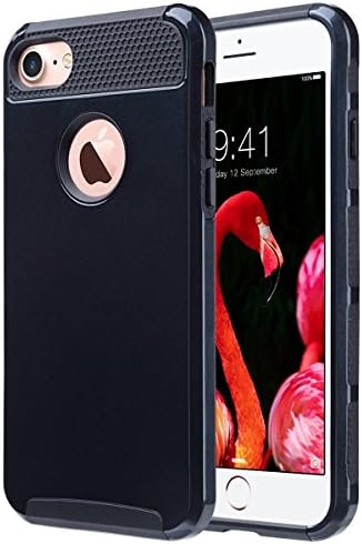 iPhone 7 Plus Case,Wostyle [Dual Layer] Slim [Scratch Resistant] Hard Back Cover [Shock Absorbent] Protection TPU Bumper Case for Apple iPhone 7 Plus (Black)
