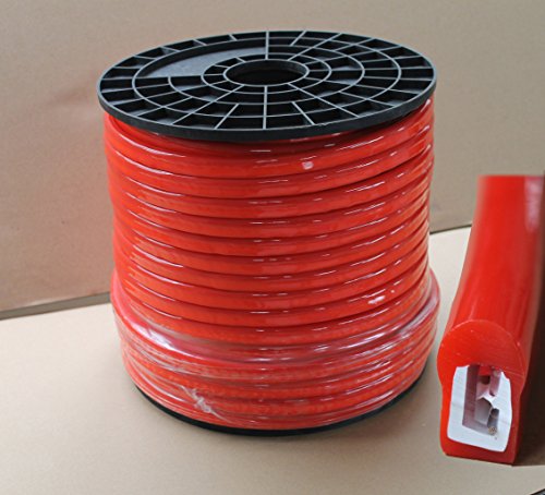 LED Strip Neon Rope Light 30 Ft 12V Red Jacket Red Light LED Neon Flex Tube Waterproof, Accessories Included - Ideal For Indoor Outdoor Rope Lighting Holiday Decoration Valentines Party Lighting (Red)