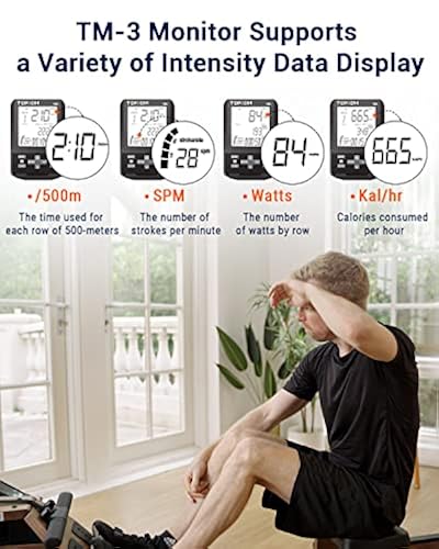 TOPIOM Water Rower Rowing Machine with TM-3 Performance Monitor