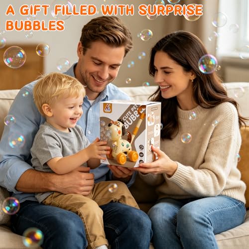 QASUN 2 3 4 Year Old Girl Boy Gifts, 15000+ Bubbles/Min Machine for Kids, Outdoor Garden Bubble Toys with Lights, Toys for 2 3-5 Year Old Girls Boys Indoor, Birthday, Wedding, Party