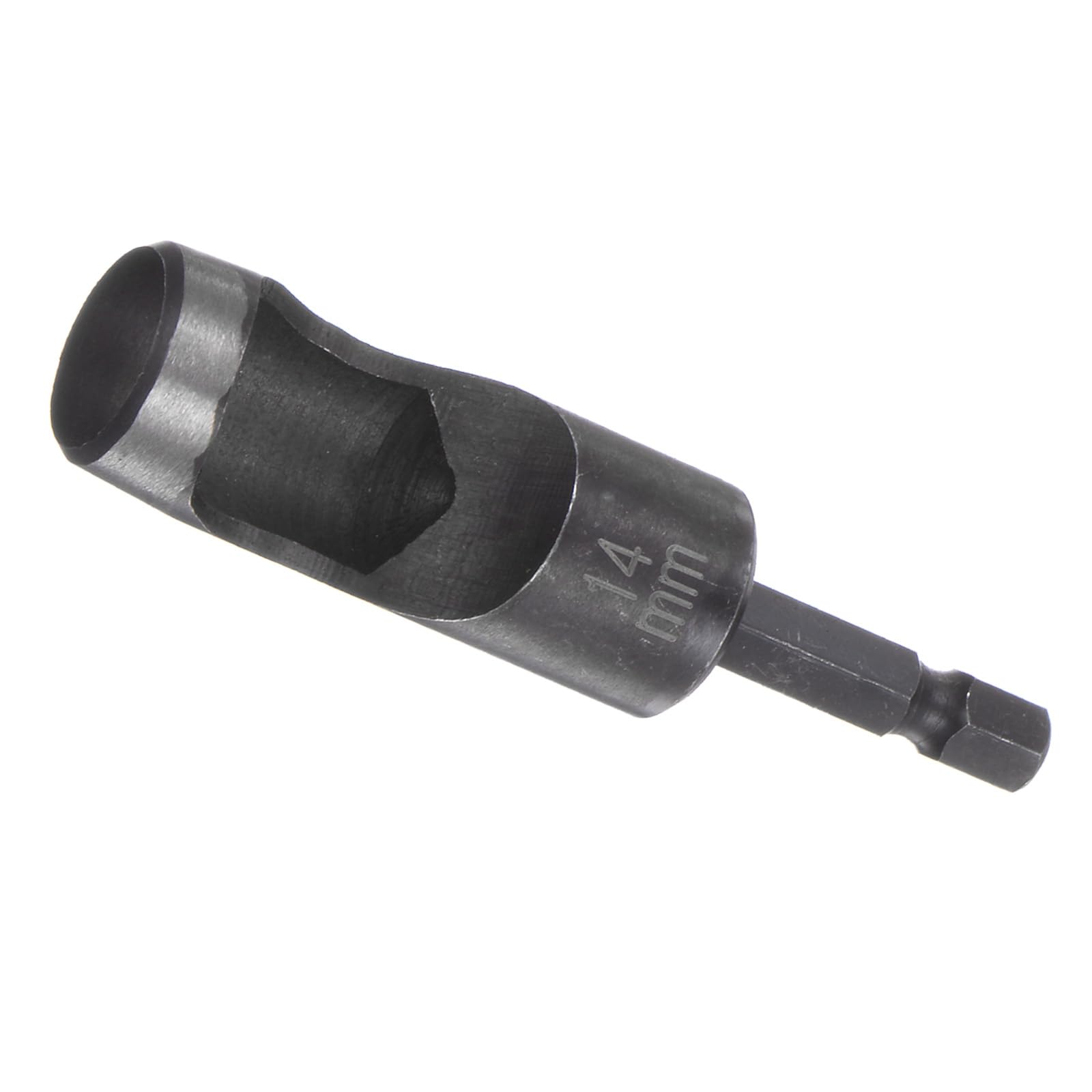 Kozelo Leather Hole Punch Tool - [14mm x 1/4" Shank] Extension Hex Shank Drill Bit Carbon Steel Hollow Puncher for Fabric Leathercraft Belts Use, 91mm Length