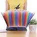 Caveen 24 Pockets Expanding Files Large Capacity A4 Size Colorful File Organizer Plastic Stand Expandable Portable Accordion Folder Business File/Home Paper Organizer Bag