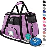 PetAmi Premium Airline Approved Soft-Sided Pet Travel Carrier | Ventilated, Comfortable Design with Safety Features | Ideal for Small to Medium Sized Cats, Dogs, and Pets (Small, Heather Purple)
