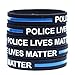 SayitBands 1 Police Lives Matter Thin Blue Line Silicone Wristband Bracelets Police Officers Patrol Awareness Support