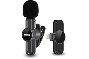 SNZIYAG Wireless Lavalier Microphone for iPhone iPad,Plug-Play Wireless Mic for Video Recording,Professional Lav Mic for YouT