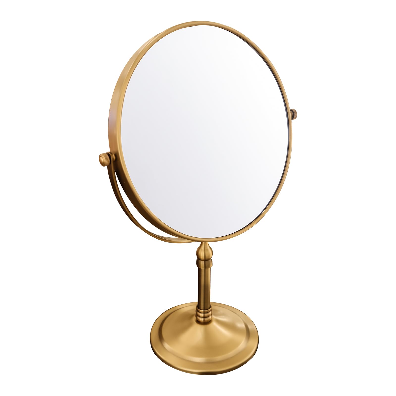Photo 1 of ***MIRROR SUPPORT IS LOOSE SO IT WON'T STAY IN POSITION*** Gecious Antique Brass Makeup Mirror 1X/10X Free Standing 8 Inches 360 Swivel Dual-Sided Tabletop Makeup Mirror, Metal