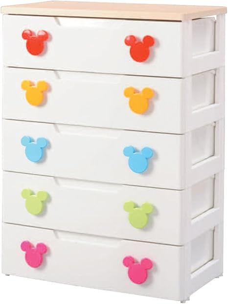 Amazon Co Jp アイリスオーヤマ ディズニー ミッキー チェスト 収納ボックス 収納チェスト 棚 子ども用チェスト 5段 完成品 日本製 幅73cm Mhg 725 ホーム キッチン
