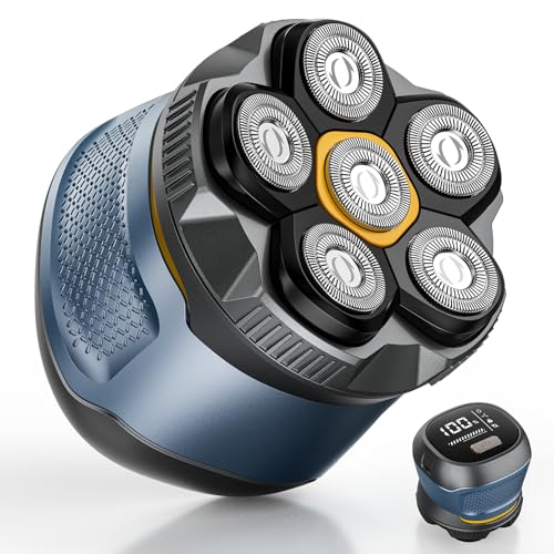 Singphere Men's Electric Shaver Bald Head, IPX7 Waterproof Electric Shaver Beard, 6D Magnetic Shaver Head, Men's Hair Shaver Bald Head with LED Display & Type-C