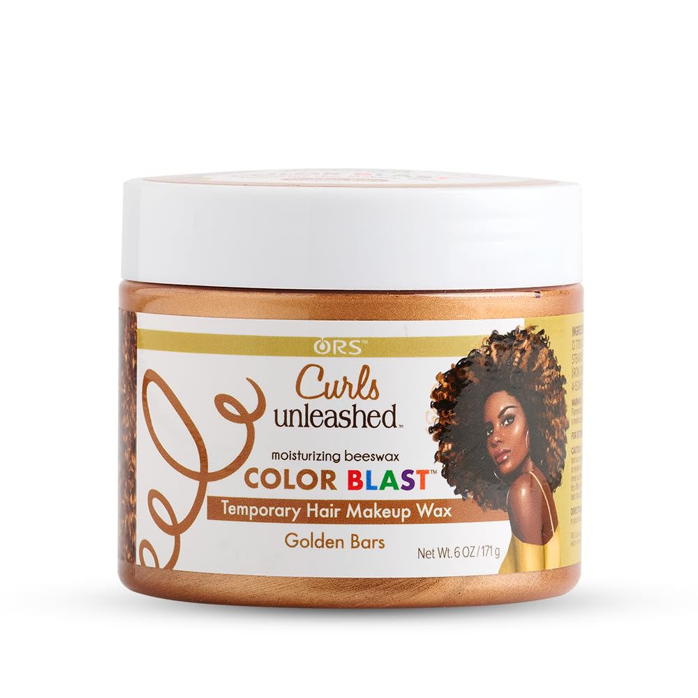 ORS Curls Unleashed Golden Bars Color Blast Makeup Wax -171g, Temporary Hair Colour, With Moisturizing Beeswax & Castor Oil, For Best Colouring Experience