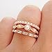 Gieschen Jewelers 'Penta' 14K Gold-Plated (Rose/White/Yellow) Dainty Stackable Ring with Simulated Pearl