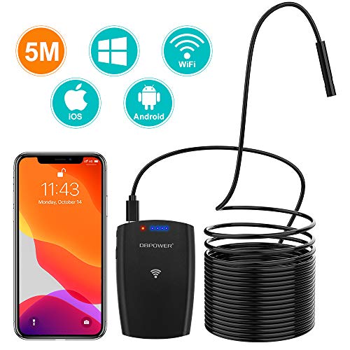 DBPOWER WiFi Endoscope, 2MP HD Inspection Camera, 8.5mm 6 Adjustable