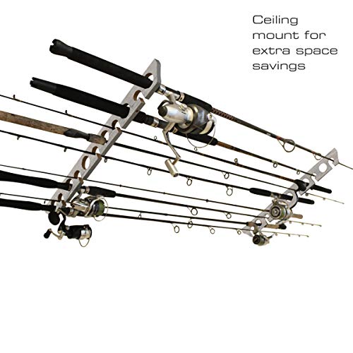 Rush Creek Creations 11 Fishing Rod Storage Rack and Wall or Ceiling