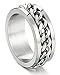 FIBO STEEL 8MM Stainless Steel Rings for Men Engagement Wedding Band Chain Ring, Size 7-13