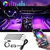 Winzwon Car Led Lights Interior 4 Pcs 48 Led Strip Light for Car with USB Port APP Control for iPhone Android Smart…