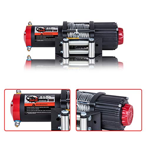 OPENROAD 5500 lb Capacity Electric Winch with Cable,12V ATV Winch with Wireless Remote Control,UTV/ATV Towing Winch with Winch Mount Plate,Recovery Winch Kit… - Image 2