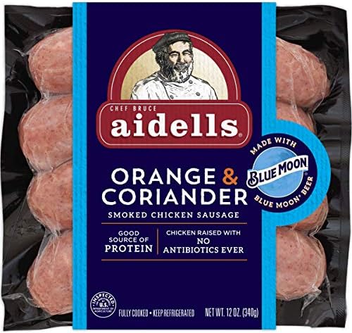 Aidells Smoked Chicken Sausage Links, Belgian Style Wheat Ale, 12 Oz. (4 Fully Cooked Links)