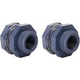 3/4 Inch PVC Bulkhead Fitting for Rain Barrels &amp; Water Storage Barrels | NPT3/4 female thread(1 inch I.D.) PVC