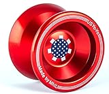 US Yo-Yo - Professional Yo-Yo by MhIL - Yoyo Toy Made of Alloy Aluminum Red for Tricks for Intermediate to Advance YoYo Players 3 Strings + Glove Included a non-responsive Yo-Yo