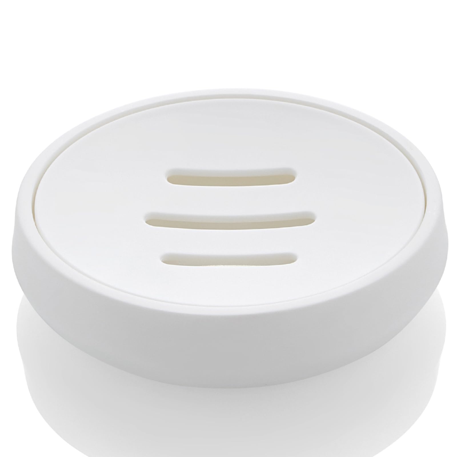 Photo 1 of YAUKPH Matte White Round Plastic Soap Dish for Bathroom Kitchen and Shower Dual Layer Design Easy Drainage Keeps Countertops Dry