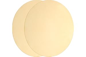 uxcell 2Pcs Brass Round Plate, 0.03"(0.8mm) Thick 4"(100mm) Dia H62 Brass Round Disc Blank Round Metal Sheet Copper Circle Disc for Metal Stamping DIY Crafts