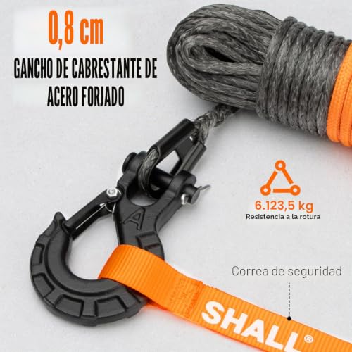 Shall Tow Straps & Ropes, Synthetic Winch Cable 1/4" x 50ft (7.6mm x 15m), 5 Ton (10,000 LB), Suitable for ATV/UTV Off-Road Vehicles.