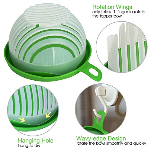 Salad Cutter Bowl Upgraded Easy Salad Maker by WEBSUN, Fast Fruit Vegetable Salad Chopper Bowl Fresh Salad Slicer FDA-Approved