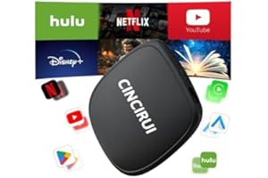CINCIRUI Magic Box 2.0 Built in YouTube Netflix, 2025 Upgraded 4 in 1 Wireless CarPlay Adapter Support YouTube Netflix Tiktok Video Play, Android Ai Stream Box for Cars with OEM Wired CarPlay
