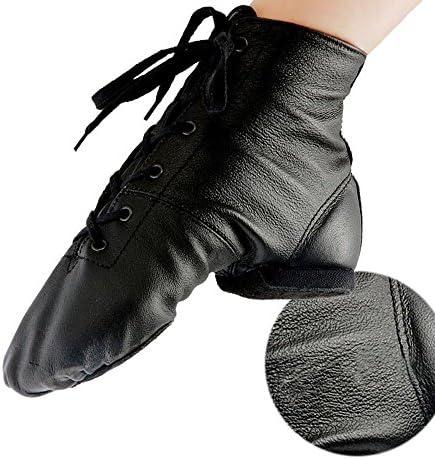 Women's Leather Soft Soles Flat Dance Shoes Jazz Boots Leather Practice Dance Shoes
