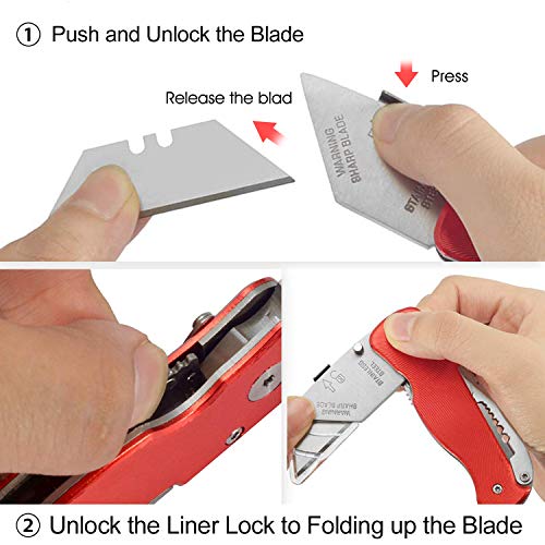 edcfans Folding Utility Knife, Pocket Knife/Box Cutter/Wire Stripper