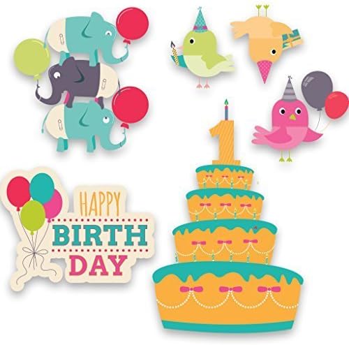 1st Birthday Yard Decoration - Happy 1st Birthday Decoration (9 Short Stakes)