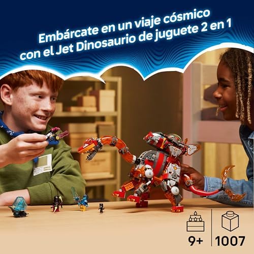 DREAMZzz 2in1 Dinossauro Jato - Figura de Dinossauro de Brinquedo Transformável Estegosauro Blindado com 4 Minifiguras e 2 Criaturas do Tesouro - Presente para Crianças 9+ Anos - 71514