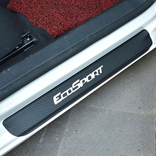 Vivona Car Sticker For FORD ECOSPORT Carbon Fiber Vinyl Sticker Car Door Sill Protector Scuff Plate Car Accessories - (Color Name: silver)
