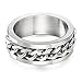 FIBO STEEL 8MM Stainless Steel Rings for Men Engagement Wedding Band Chain Ring, Size 7-13