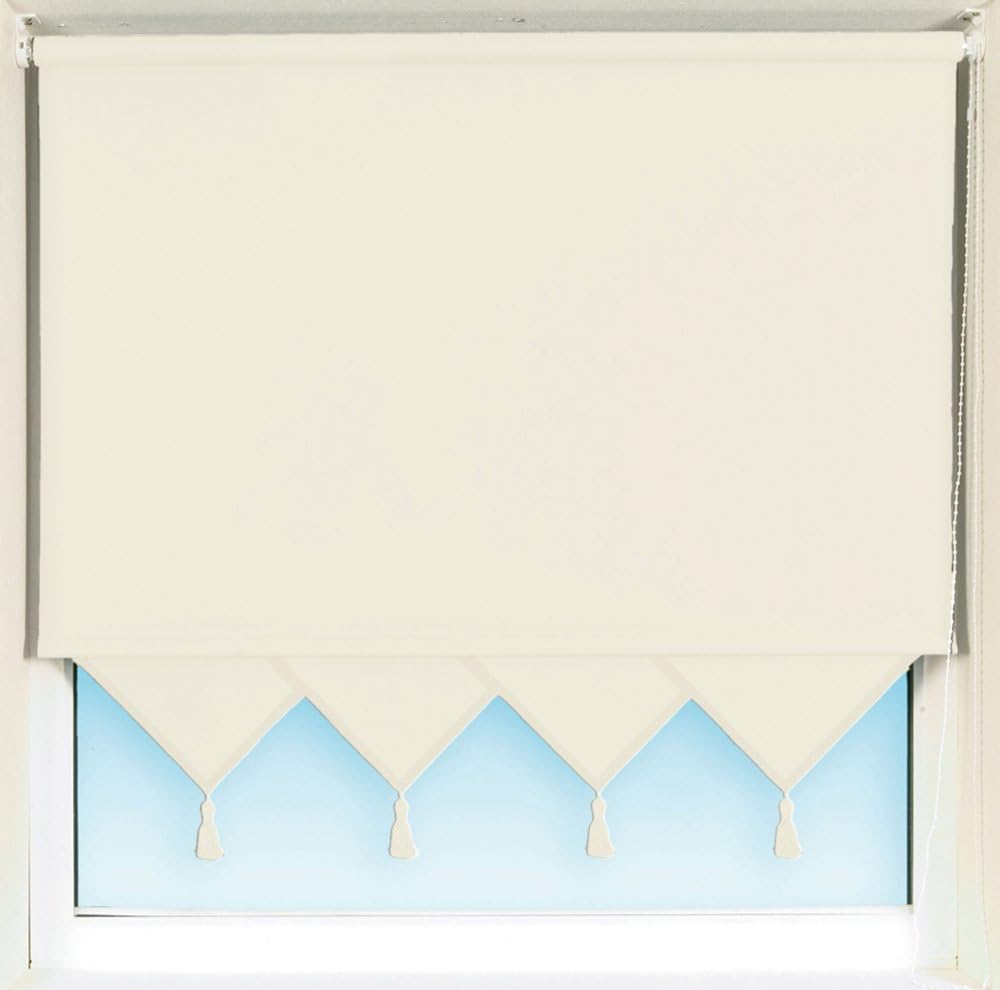 Triangle Edge Roller Blinds - Decorative Blind - Many Sizes and Colours (150cm, Natural)