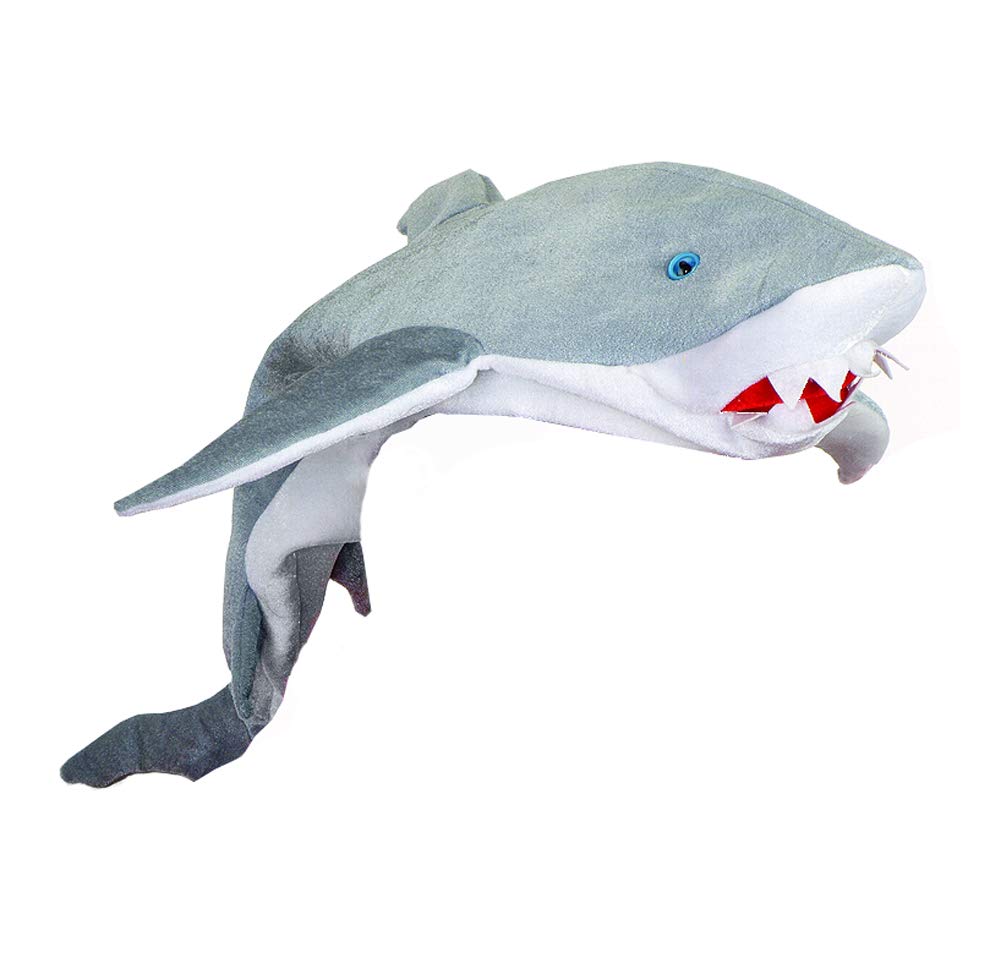 Killer Great White Shark Plush Novelty Hat