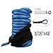 HOOAI Synthetic Winch Rope - 3/16" x 48' Winch Cable Blue Winch Rope 6000+ LBs with Sheath for atvs Winches ATV UTV SUV Truck Boat Ramsey Synthetic Winch Rope primary