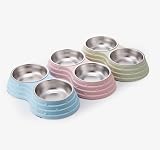 KuTi Kai Double Dog Bowls with Removable Stainless Steel Bowls Pink Medium view 7