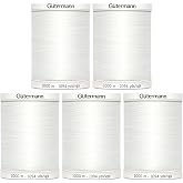Gutermann Sew-All Thread 1,094yd, Nu White - 5 Pack