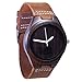 Luno Wear Men's Wood Watch, Wood and Genuine Leather, The Orca